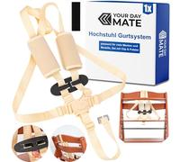 Sistema de arnés de 5 puntos para trona, 1 Set, compatible con Hauck, Stokke Tripp Trapp, Roba, en beige, arnés para trona con 2 almohadillas de arnés y 1 clip de pecho