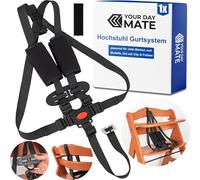 Sistema de arnés de 5 puntos para trona, 1 Set, compatible con Hauck, Stokke Tripp Trapp, Roba, en Negro, arnés para trona con 2 almohadillas de arnés y 1 clip de pecho