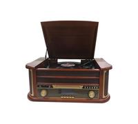 Denver Equipo HiFi Dab+ con Tocadiscos, CD y Casete | Equipo HiFi con tocadiscos, DAB+/FM, CD, casete, grabación USB, salida de línea y altavoces integrados