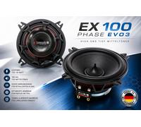 Sistema de audio EX 100 fase EVO3 HIGH END woofer de medios bajos 100 mm 1 par