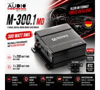 Audio System M-300.1 MD 1-Kanal Digital Micro Mono Amplificador 300 Vatios RMS
