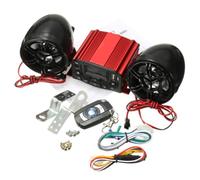Sistema de Audio para Motocicleta 12V Estéreo Rojo con Radio FM SD USB Reproducción de MP3 Altavoces Impermeables Control Remoto Compatible con Motocicleta