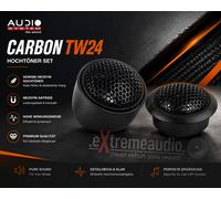 AUDIO SYSTEM CARBON TW24 24mm (1”) Tweeter Tweeter Tweeter Tweeter de neodimi...