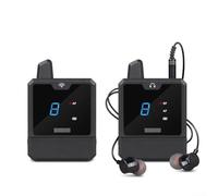 Sistema de auriculares inalámbrico UHF con cancelación de ruido para escenario y conferencias en vivo, recepción en tiempo real de 30 metros, monitor de riñonera portátil con construcción ABS (1 a 1)
