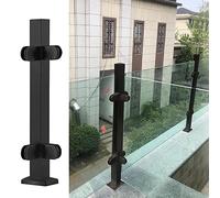 Sistema de barandilla cuadrada de vidrio con abrazadera, postes duraderos para escaleras y plataformas, solución versátil de valla de metal para interiores y exteriores