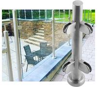 Sistema de barandilla de acero inoxidable 304 s para balcones, patios, piscinas, terrazas y pasillos, 80 cm, poste de esquina, diseño moderno y seguro