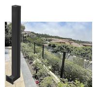 Sistema de barandilla de balcón montado en la pared con kit de instalación Clete, pilar de barandilla de altura personalizada (poste izquierdo negro, 122 cm)