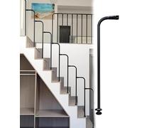 Sistema de barandilla de escalera negra con conectores, juego de balaustres de montaje seguro en el suelo para decoración del hogar, 1 pieza, diseño moderno