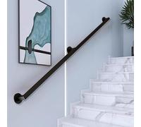 Sistema de barandilla de pared ajustable de 30 a 540 cm, barra de soporte resistente para pasillos y escaleras, kit de barra de agarre (210 cm)