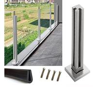 Sistema De Barandilla De Terraza Para Cercas De Vidrio, Poste Cuadrado De Vidrio Comercial Para Barandillas De Piscina, Divisiones Interiores, Plataformas De Loft Y Escaleras Interiores Y Exteriores,