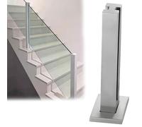 Sistema de barandilla de vidrio de acero inoxidable 304, poste intermedio, poste de balaustrada de vidrio mate plateado para balcón interior o exterior, terraza, terraza, barandilla, escalera, piscina