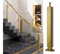 Sistema de barandilla de vidrio de acero inoxidable dorado for paneles de 10 mm a 12 mm(Gold Mid Post,140cm)