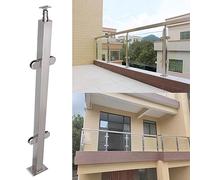 Sistema de barandilla de vidrio de acero inoxidable para 3 balaustres de 8 o 1 2 pulgadas, altura ajustable de 27 a 51 pulgadas, acabado gris poco profundo, 110 cm de alto, diseño duradero y moderno