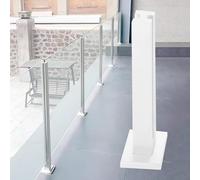 Sistema de barandilla de vidrio de seguridad, postes cuadrados con fijaciones para una instalación segura en cubiertas y escaleras
