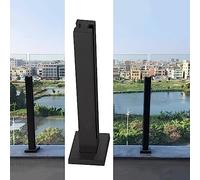 Sistema de barandilla de vidrio para escaleras, 80-140 cm de altura, kit completo con poste medio, balaustrada duradera para exteriores e il para cubiertas y pasillos, solución de barandilla de