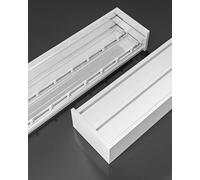 Sistema de barra de cortina 3 en 1 de 180 cm, doble de aluminio, con cenefa, elegante diseño blanco para dormitorio, solución elegante de decoración del hogar, tratamiento versátil para ventanas