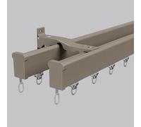 Sistema de barra de cortina de doble pista, barras de aluminio ajustables de 6 pies para ventana y puerta para sala de estar y ducha, color champán, fácil instalación, elegante diseño de loft