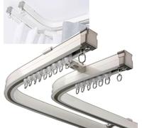 Sistema de barra de doble pista de 5.5 pies, de aleación de aluminio, flexible, montaje en techo/pared para curvado, fácil instalación y máximo apoyo