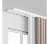 Sistema de barra de techo de doble pista, barra de cortina de aluminio de 2 capas de 2,5 m / 8.2ft, color blanco, ideal para decoración del hogar y fácil instalación, perfecto para interiores modernos