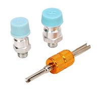 Sistema de CA Puerto de Carga Kit de Tapa de Sellado Kit de Núcleo de Válvula de Aire Acondicionado Profesional Metal Anti-deformación Heavy Duty Anti-Rust 3pcs para Automóvil