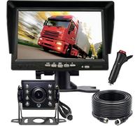 Sistema de cámara de Marcha atrás del vehículo, 4Pin 7 "TFT LCD HD Monitor y cámara de visión Trasera reversa de visión Nocturna a Prueba de Agua IP68 para Van Truck RV Trailer Bus 12V-24V