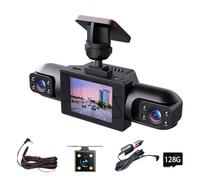 Sistema de cámara de salpicadero de coche de visión completa, cámara de salpicadero FHD de 360° de 4 canales con cámaras delanteras traseras izquierda derecha, tarjeta de 32/64/128 GB, grabación Full