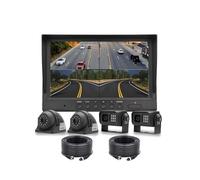 Sistema de cámaras de Respaldo con Monitor cuádruple de 9'' para Caravana, Remolque, camión, Autocaravana, autobús y 4 cámaras de visión Trasera y Lateral AHD 1080P con DVR.(128G)