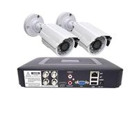 Sistema de cámaras de seguridad de cámaras de seguridad CCTV DVR de 4 canales, Kit analógico AHD de cámara HD 720P/1080P, conjunto de vigilancia de vídeo impermeable con bala de Metal, 2 uds.(1080P Ca
