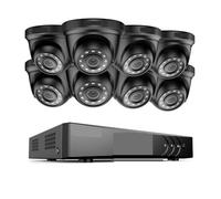 Sistema de cámaras de seguridad de seguridad de vídeo HD de 8 canales, 2MP, DVR de 5MP H.265 + con 4X 8X, cámaras de vigilancia domo resistentes a la intemperie IR inteligentes, kits de CCTV(2T,8PCS C