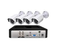Sistema de cámaras de seguridad Kit de cámara de vigilancia Full HD, 4 canales, 1080P, AHD, DVR, Cable de 18M con visión nocturna infrarroja HD, alarma impermeable, conjunto de cámara de seguridad Cct