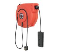 Sistema De Carrete De Cable Retráctil Sealey 10M 2 X 230V Enchufe CRM10