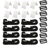 Sistema de carrete de manta solar para piscina, kit de hebillas para piscinas sobre el suelo, accesorios de nailon de PVC, negro (8 piezas)