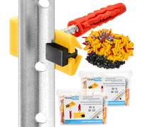 Sistema de clips para fijación de listones de yeso para trabajos de construcción - 200 unidades + tacos