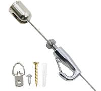 Sistema de colgado de cuadros Clip-Rail Gallery, Kit for colgar cuadros con cables de varias longitudes for espejos y marcos hasta 15 kg(Set a,WIRE 2.5m/8.2ft L)