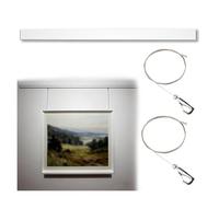 Sistema de colgado de cuadros Clip-Rail Gallery, Kit for colgar cuadros, riel de 1-1,5 m, alambre 0,5-3m for obras arte, marcos, lienzos, uso en galería(Rail 1.5m/4.9ft L,Wire 1.5m/59.1in L)