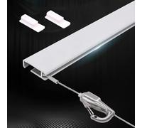 Sistema de Colgado para Cuadros Riel para Cuadros de Aluminio con Cable de Suspensión Invisible y Tapón Final, Sistema de Exposición de Marcos de Fotos, Colgador para Cuadros(120cm (3.9ft) Track)