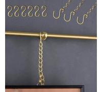 Sistema De Colgado para Galerías, Barra De Colgado De Galería en Latón, Riel Mural Retro con Cadenas Ajustables De 1m, Carril De Latón Robusto para Exposiciones, Museos(1.90m (74.8in))