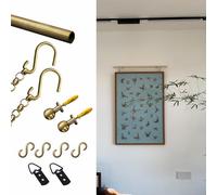Sistema de Colgantes de riel de Imagen Brass Picture Holking Track, colgadores de Espejo de decoración del hogar para la Pared, Foto de actualización/cartelera de la Pantalla de visualización, Kit