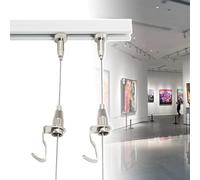 Sistema de Colgantes de riel de Imagen Galerías de Arte Arte de Pared Kit, Pista Colgante de imágenes con Ganchos, Sistema de colgación de riel de Pintura Ajustable, riel de visualización de Fotos