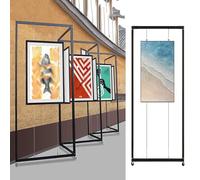 Sistema De Colgar Cuadros, Panel Rodante Para Exposiciones De Arte, Soporte De Presentación Móvil, Tablero De Exhibición, Para Galerías De Arte Y Ferias(3pcs,60x150cm/23.6x59in)
