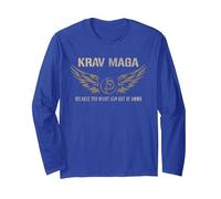 Sistema de Combate cercano Militar israelí Krav Maga Manga Larga, Unisex para Adultos, Azul Real, S