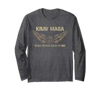 Sistema de Combate cercano Militar israelí Krav Maga Manga Larga, Unisex para Adultos, Jaspeado Oscuro, XXL