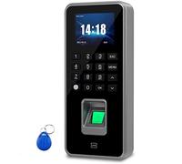 Sistema de Control de Acceso biométrico, Control de Acceso por Huellas Dactilares, máquina de Asistencia con Registrador de Tiempo electrónico, transmisión de Datos USB, con llaveros de 10 Piezas