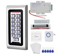 Sistema de control de acceso impermeable Ossentry para puertas | Sistema de intercomunicación con cerradura magnética de 180 kg, para exterior, desbloqueo por contraseña y llavero.
