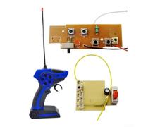 Sistema de control remoto inalámbrico de 2.4 G y 4 canales, placa receptora para coche, barco, tanque, kit de ingeniería (azul)