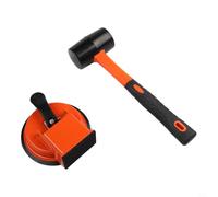 Sistema de corrección de huecos para tabla de suelo con martillo de goma de ventosa de hierro de alta densidad y almohadillas de fieltro adecuadas para recortar (2)
