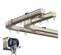Sistema de cortina ajustable en T para habitaciones, panel de 90°, solución de divisor de habitación eficiente de riel individual/doble, ideal para decoración del hogar y optimización ce