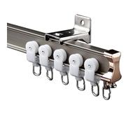 Sistema de cortina flexible en T de 500 cm, interior de un solo canal para cortinas, fácil instalación, ideal para decoración del hogar, deslizamiento suave, color blanco
