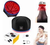 Sistema De Crecimiento Del Cabello Terapia De Luz Roja Tratamiento De Pérdida De Cabello Gorra De Cuidado Del Cabello,Terapia de luz infrarroja for Adelgazar el Cabello. (negro)