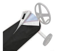 Sistema de cubierta de carrete de piscina para rodillo solar, cubierta impermeable para jardín al aire libre, carretes de lona de burbujas, tela negra de 20 pies (18 pies)
